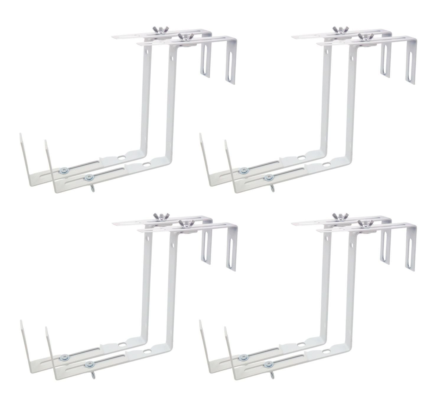 Blumenkastenhalter 4x Balkonkastenhalter weiß Blumenkastenhalter Balkonkastenhalterung Ha