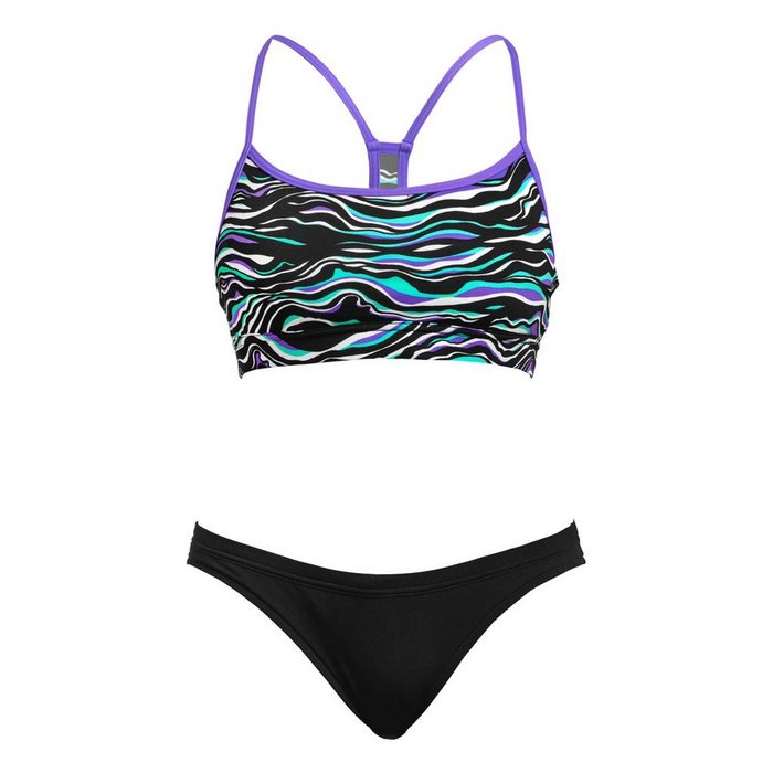 Funkita Bustier-Bikini Swim Crop Top Oil Slick + Hipster Brief Still Black mit 50+ UV-Schutz