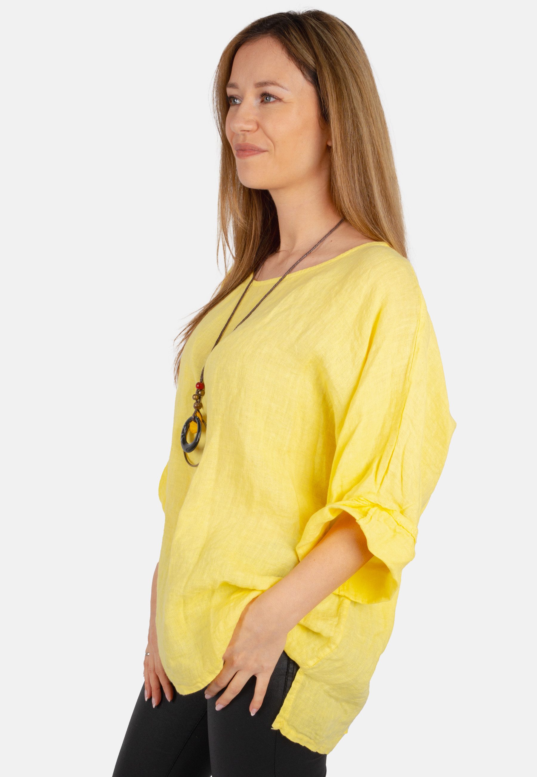 Seasons of April Kurzarmbluse LINA OVERSIZED (1-tlg) Weit geschnittene Leinenbluse – Bild 3 von 4