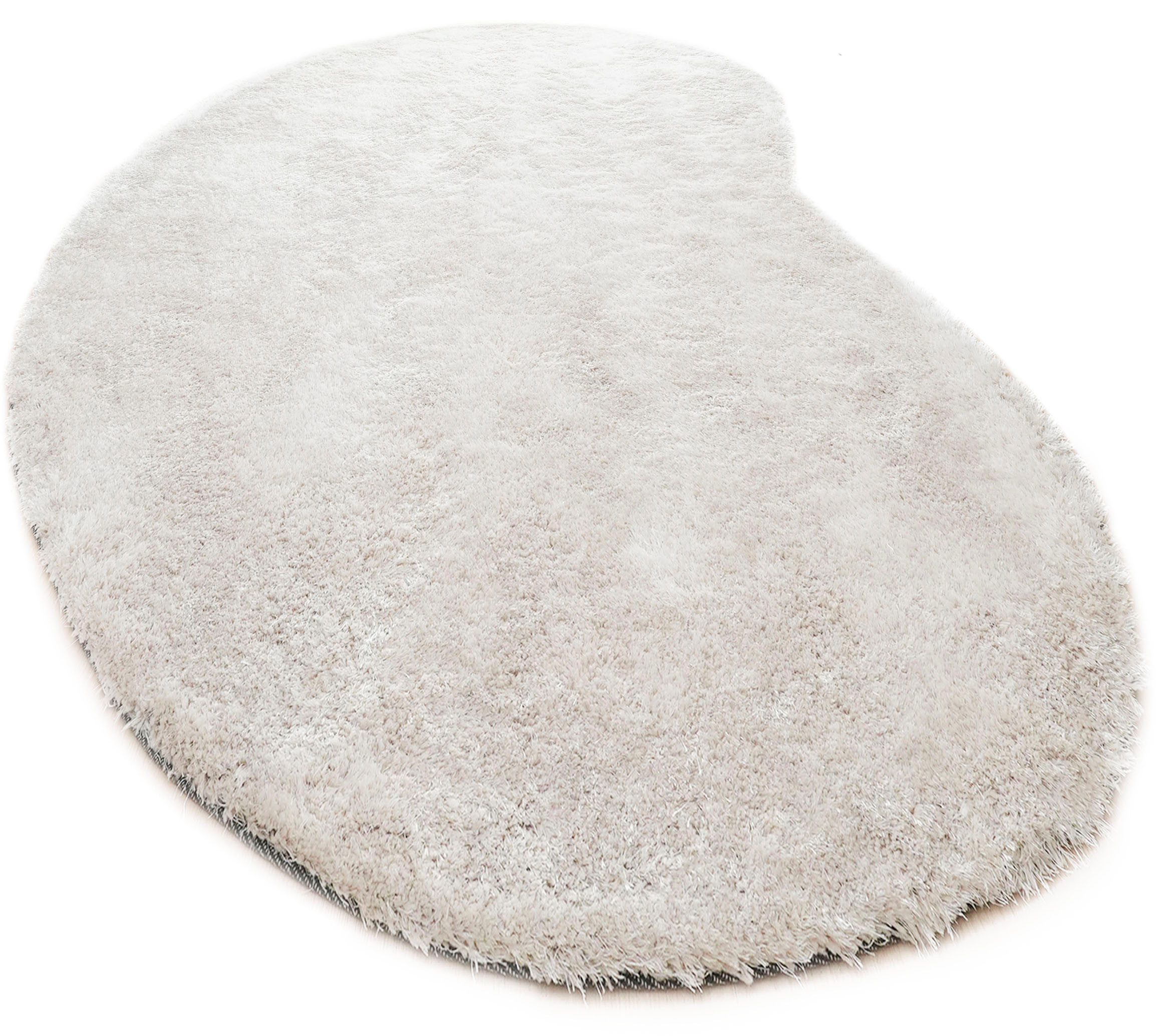 Bruno Banani Hochflor-Teppich Dana Bean shape, besondere Form, weich, Mikrofaser Teppiche, U-förmig, Höhe: 30 mm, organische Form, uni, Wohnzimmer, Schlafzimmer, Esszimmer