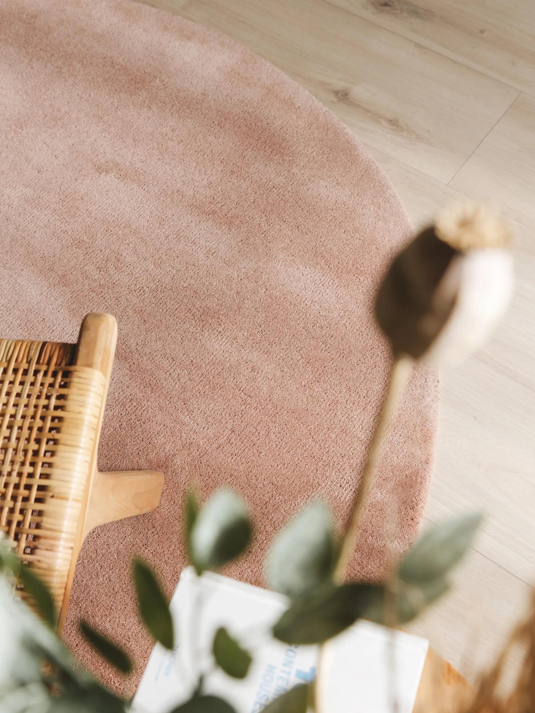 benuta Wollteppich Bent, rund, Höhe: 6 mm, Teppich Wohnzimmer, Schlafzimmer, Esszimmer, Flur, Kunstfaser, Cozy