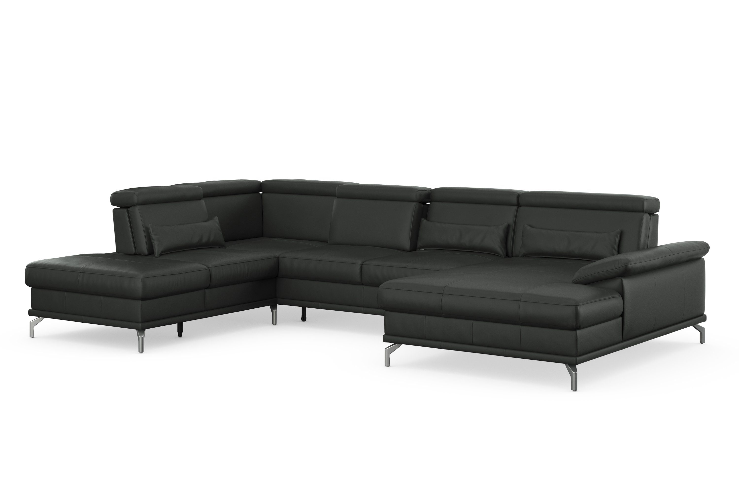 sit&more Wohnlandschaft Cabrio U-Form, B: 359 cm, mit Sitztiefen-, Arm- & Kopfteilverstellung, 3 Nierenkissen, Federkern, optional Bettfunktion und Stauraum