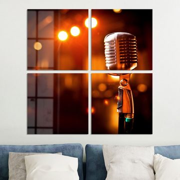 DEQORI Glasbild 'Mikrofon im Retro-Stil', 'Mikrofon im Retro-Stil', Glas Wandbild Bild schwebend modern