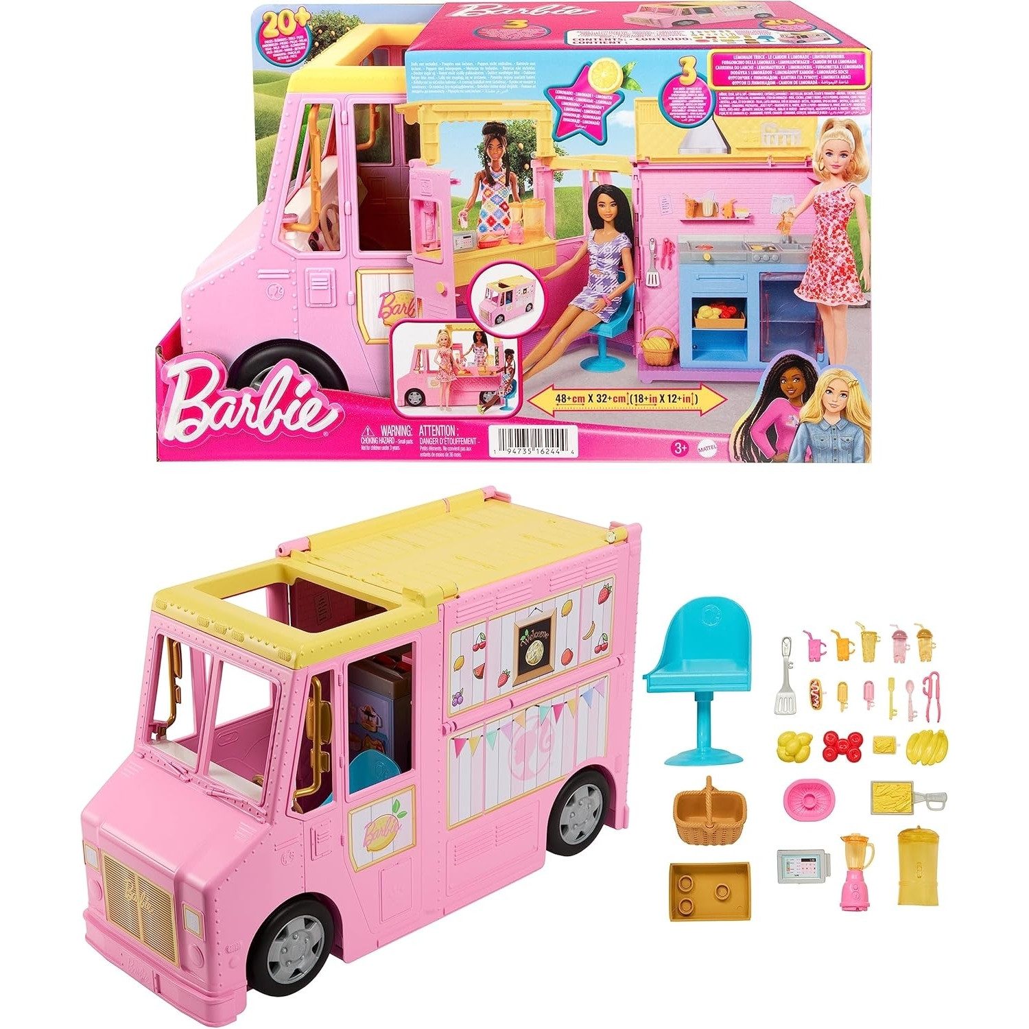Mattel® Puppen Fahrzeug HPL71 Spielset- Barbie Limonaden Truck Spielzeugauto - ohne Puppe