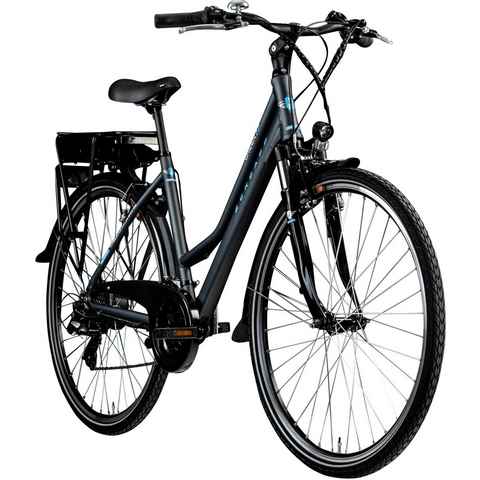 Zündapp E-Bike Green 7.7 Damen, 21 Gang Shimano Altus RD-M310 Schaltwerk, Kettenschaltung, Heckmotor, 374 Wh Akku, Pedelec, Elektrofahrrad für Damen, Trekkingrad