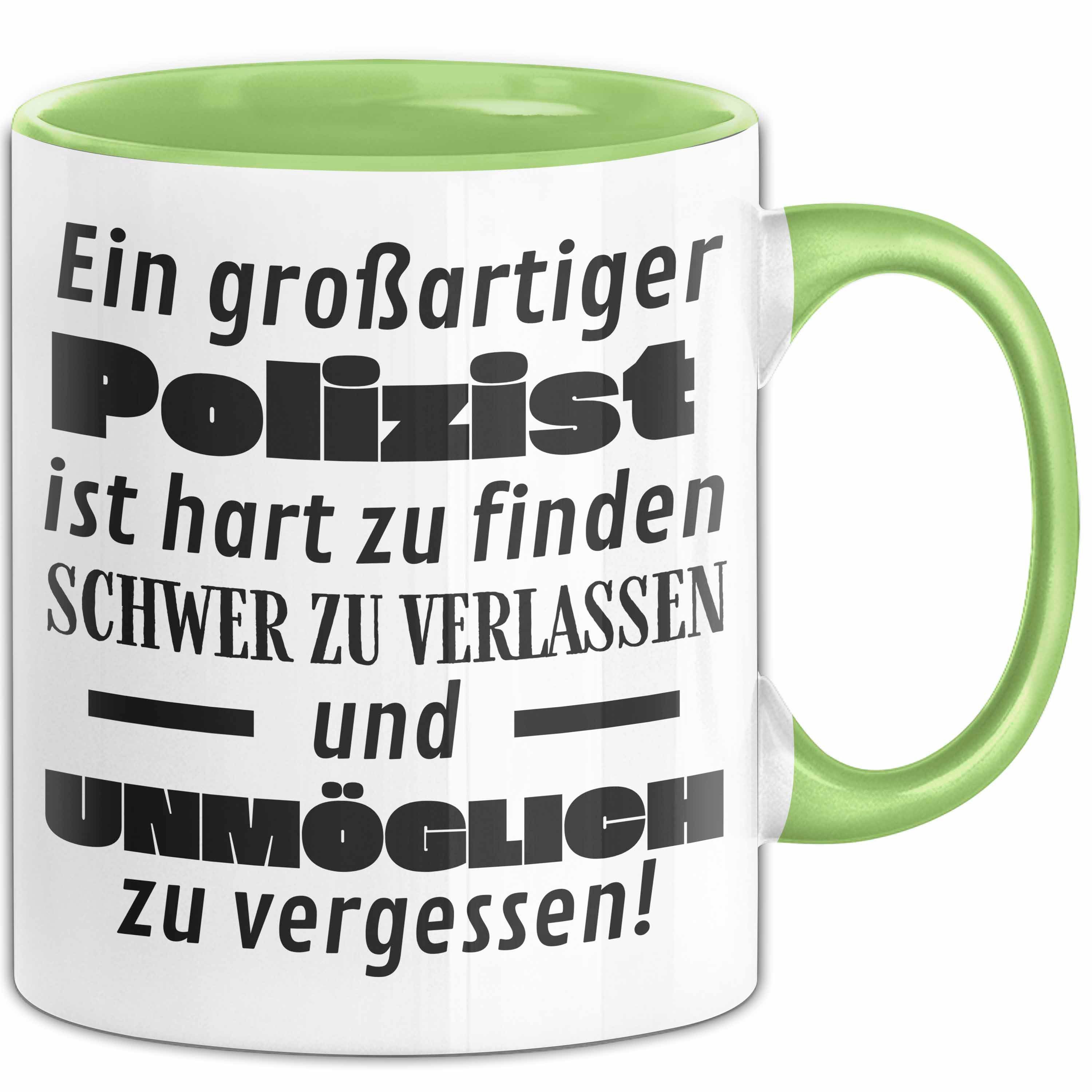 Trendation Tasse Polizist Abschied Geschenk Tasse Abschiedsgeschenk für Polizist Hart Z