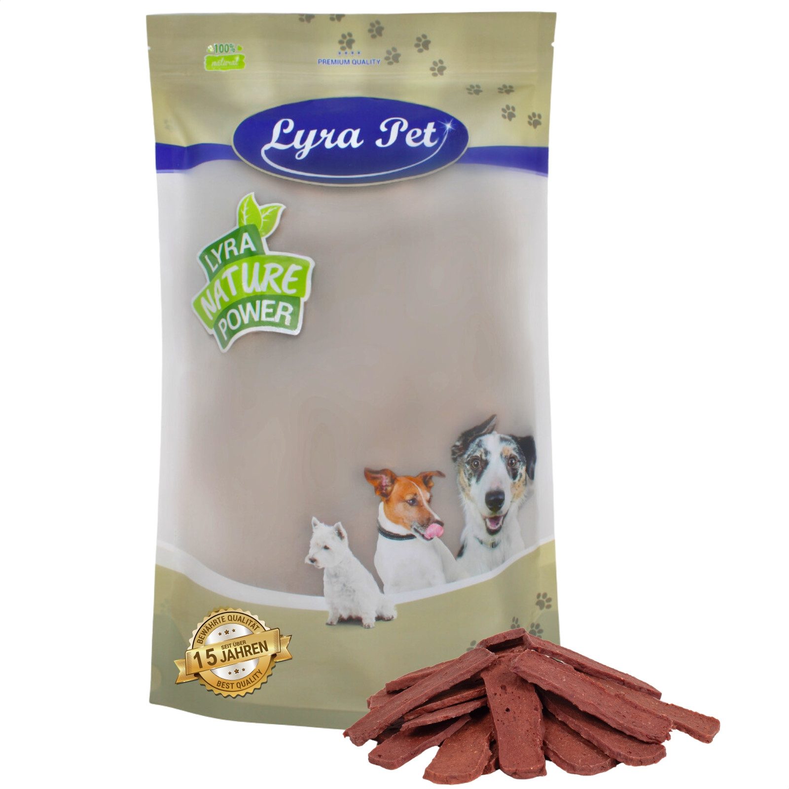Lyra Pet 1 kg Lyra Pet® Pferdefleischstreifen Pferd, Ergänzungsfutter für: Hund
