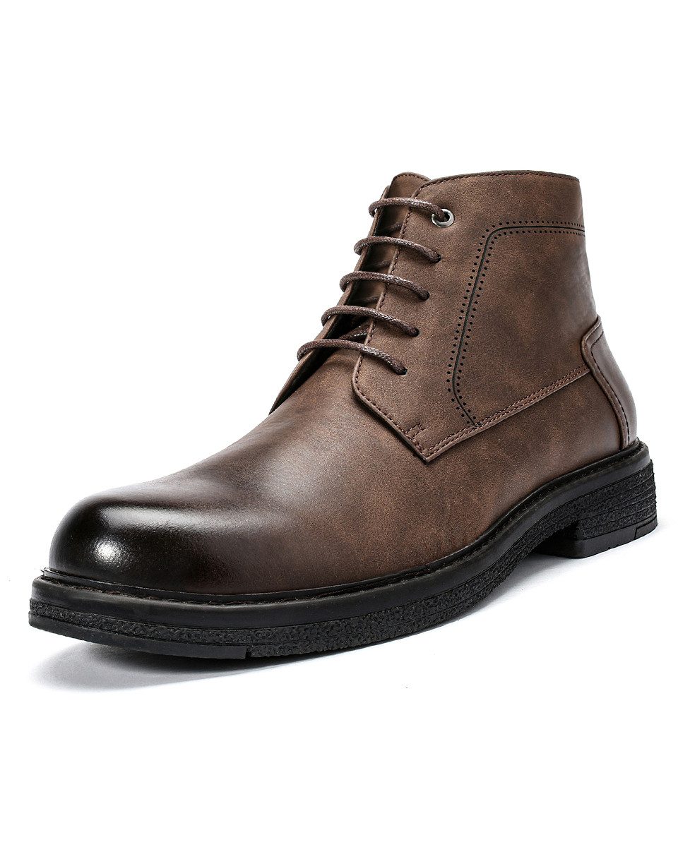 Allthemen Schnürstiefel Herren Rundspitze Schnürstiefel mit Bequeme Tagesstiefel Casual Stil