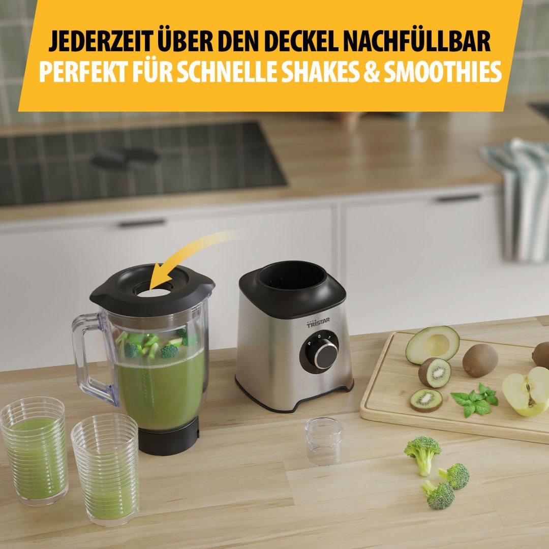 Tristar Standmixer Tristar BL-4489 Standmixer – Leistungsstark – Glaskanne, 1000 W, 1,5 L Glaskanne - 1000 W