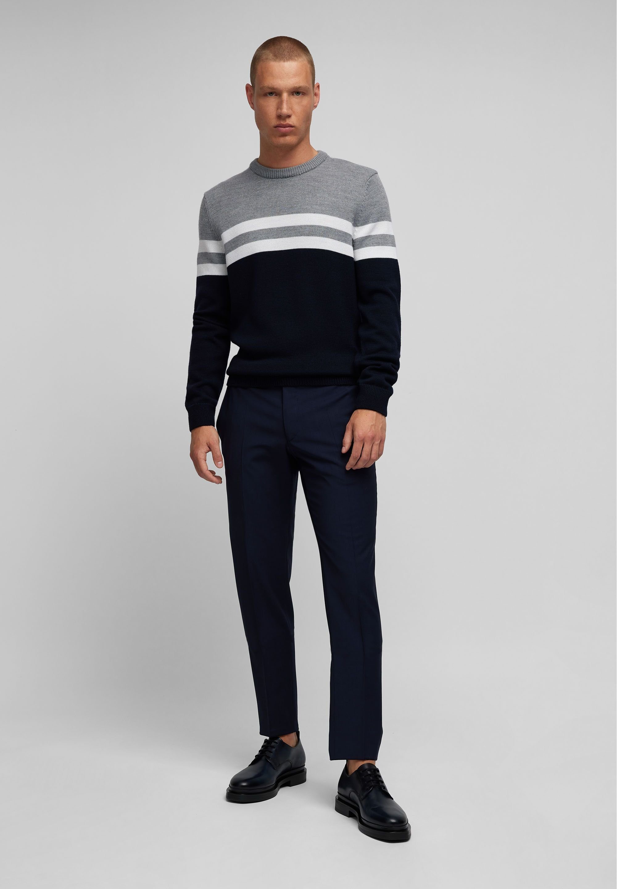 HECHTER PARIS Rundhalspullover Im Color-Blocking-Design