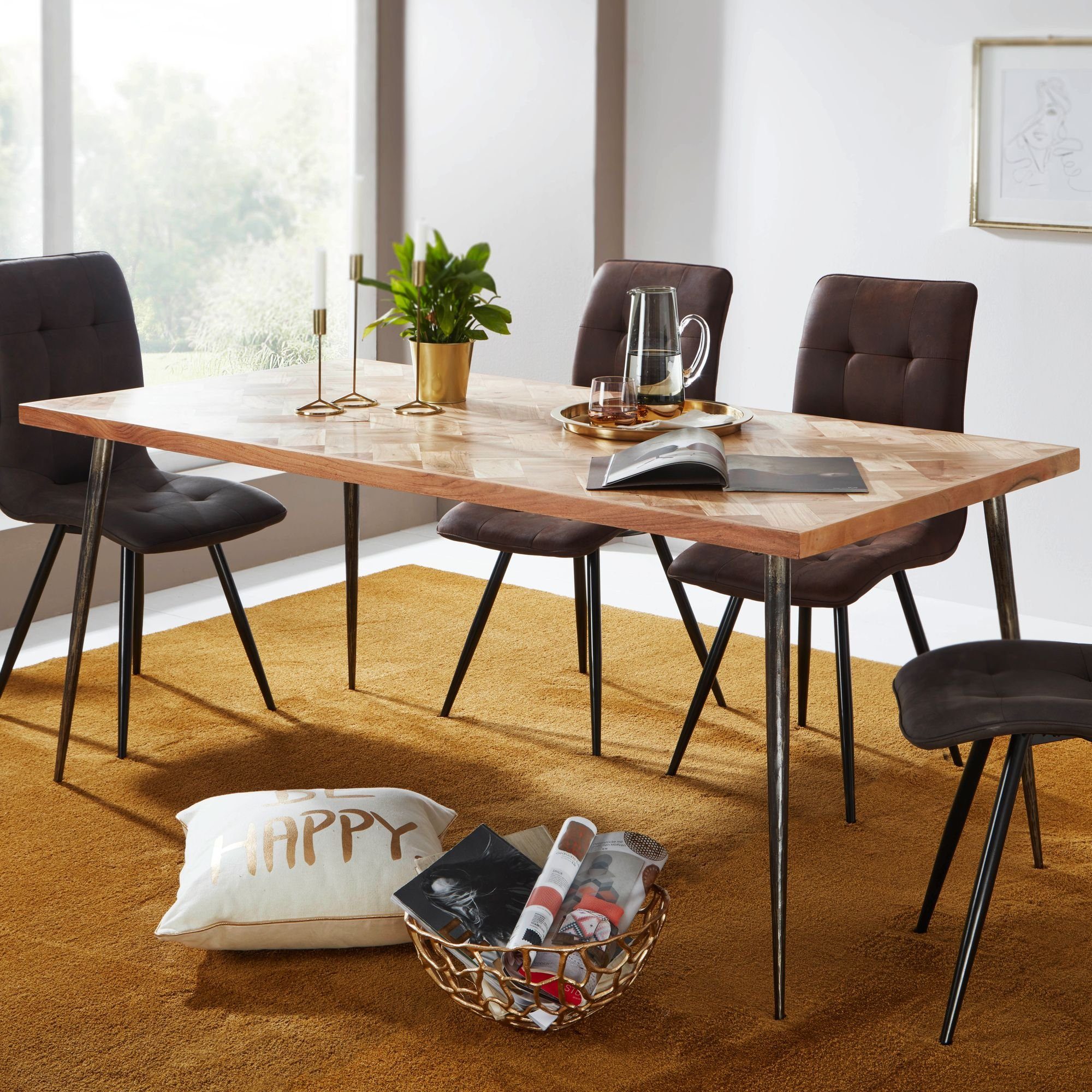 FINEBUY Esstisch »SuVa13352_1«, Esszimmertisch Massivholz ...