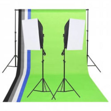 vidaXL Fotohintergrund Fotostudio Set mit Beleuchtung Hintergrund und Reflektor