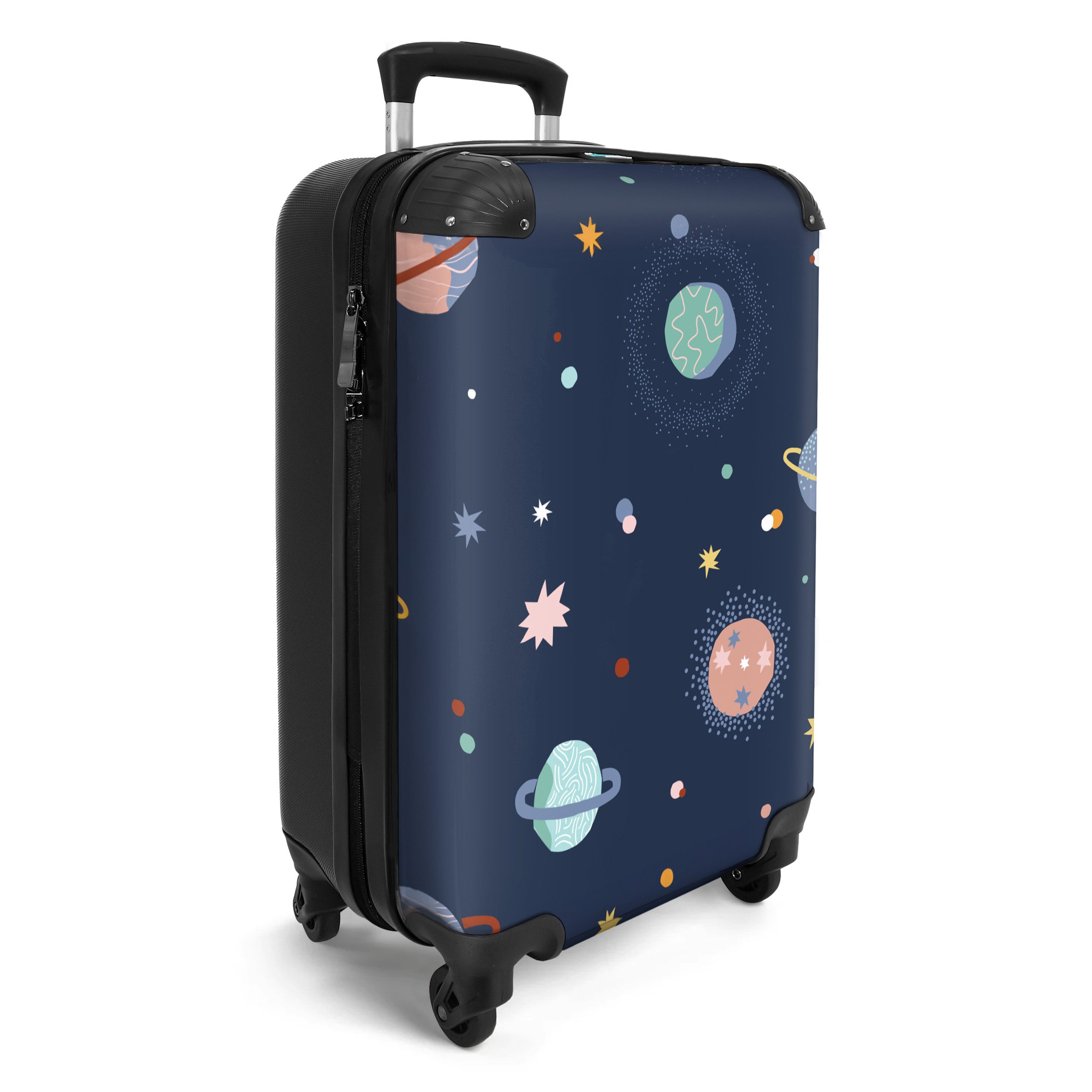 NoBoringSuitcases.com© Kinderkoffer Muster - Weltraum - Planeten - Sterne 55x35x20cm, Kinder Koffer Klein, Trolley Handgepäck, Reisekoffer – Bild 2 von 5