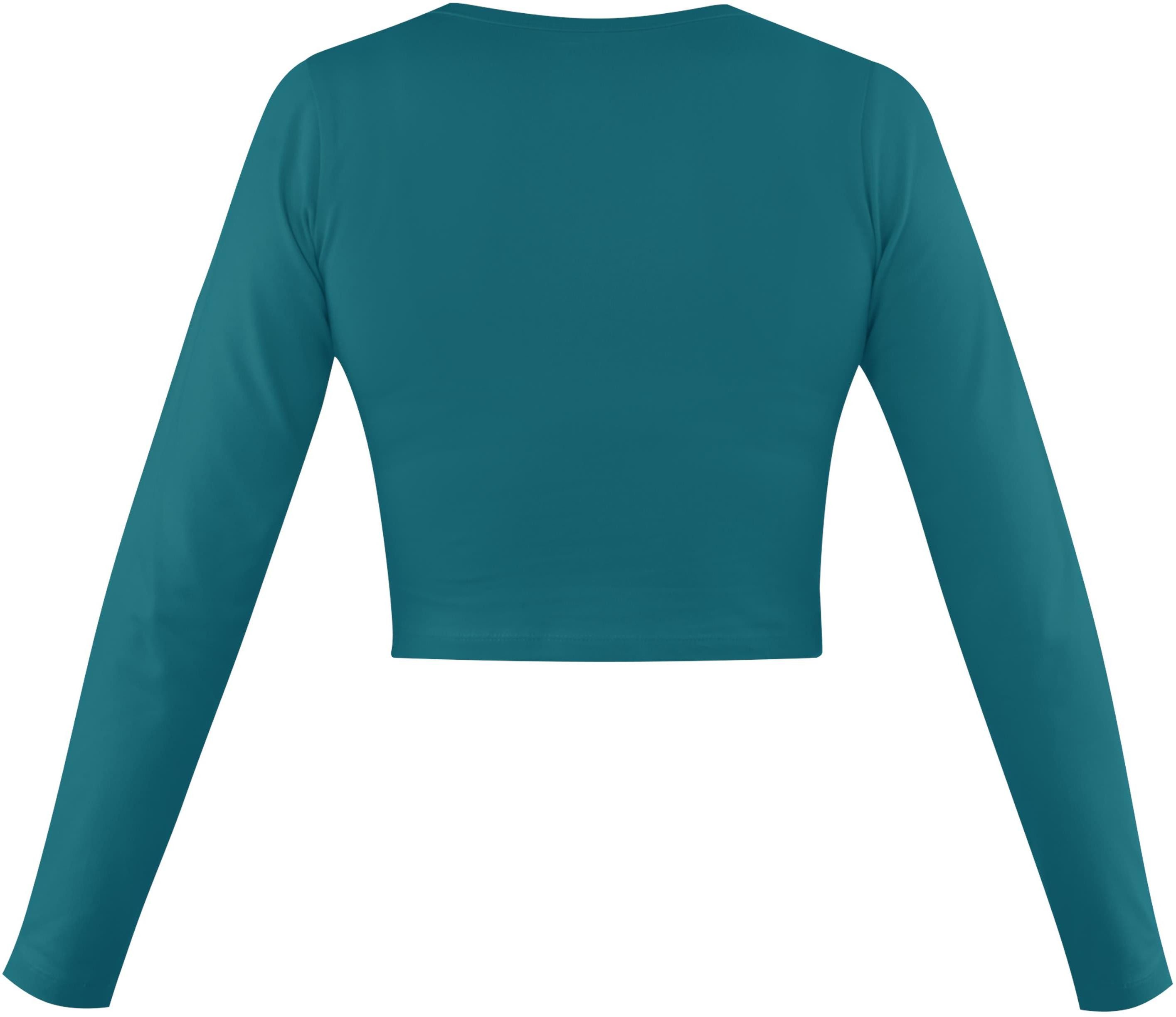 Janice Langarmshirt 2 x Damen crop Langarmshirt Nerja Kurzer Pullover aus Baumwolle