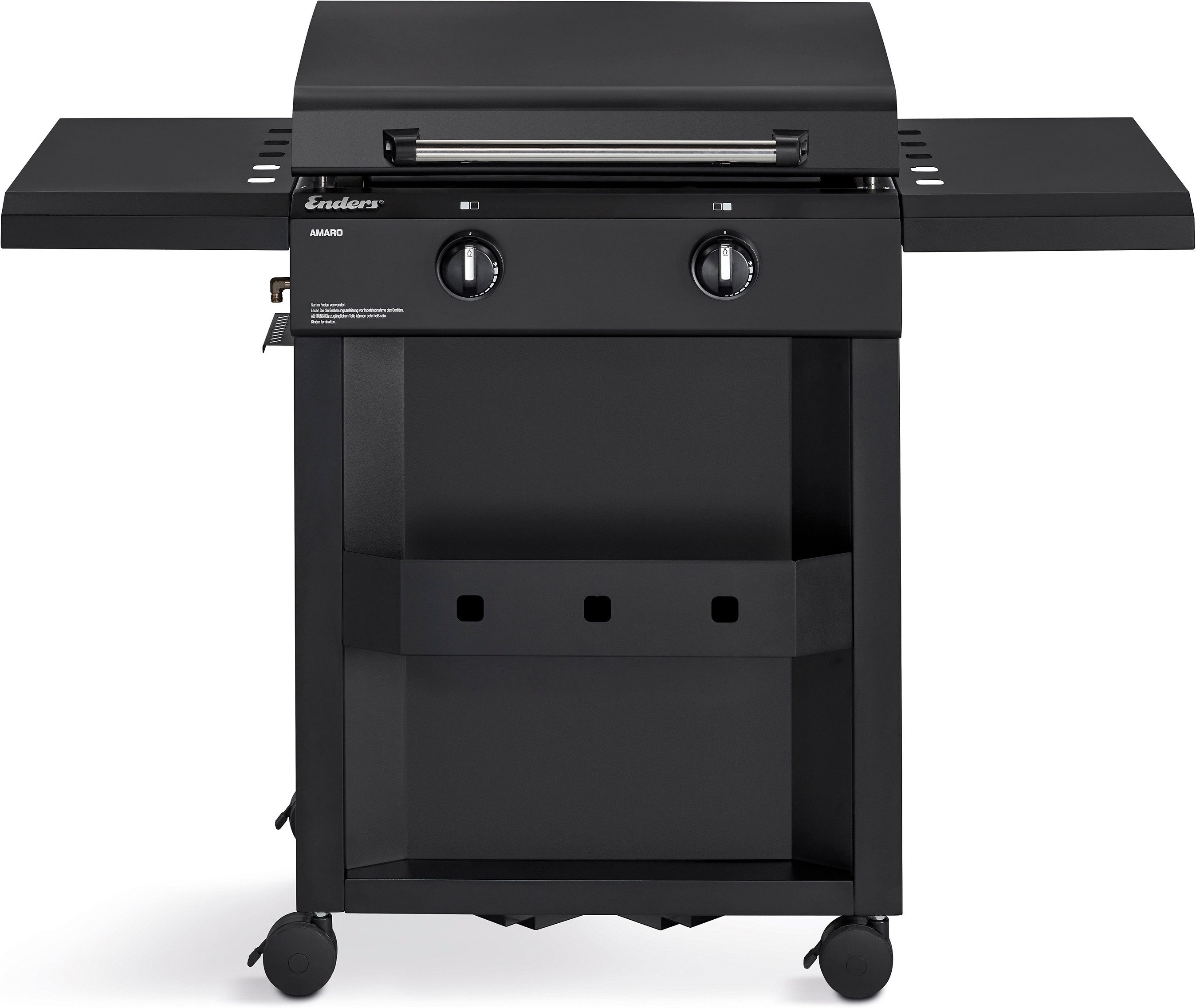 Enders® Gasgrill Amaro 2, Planchagrill, mit Ablage, Klappbarer Seitentisch, Grillrost Edelstahl