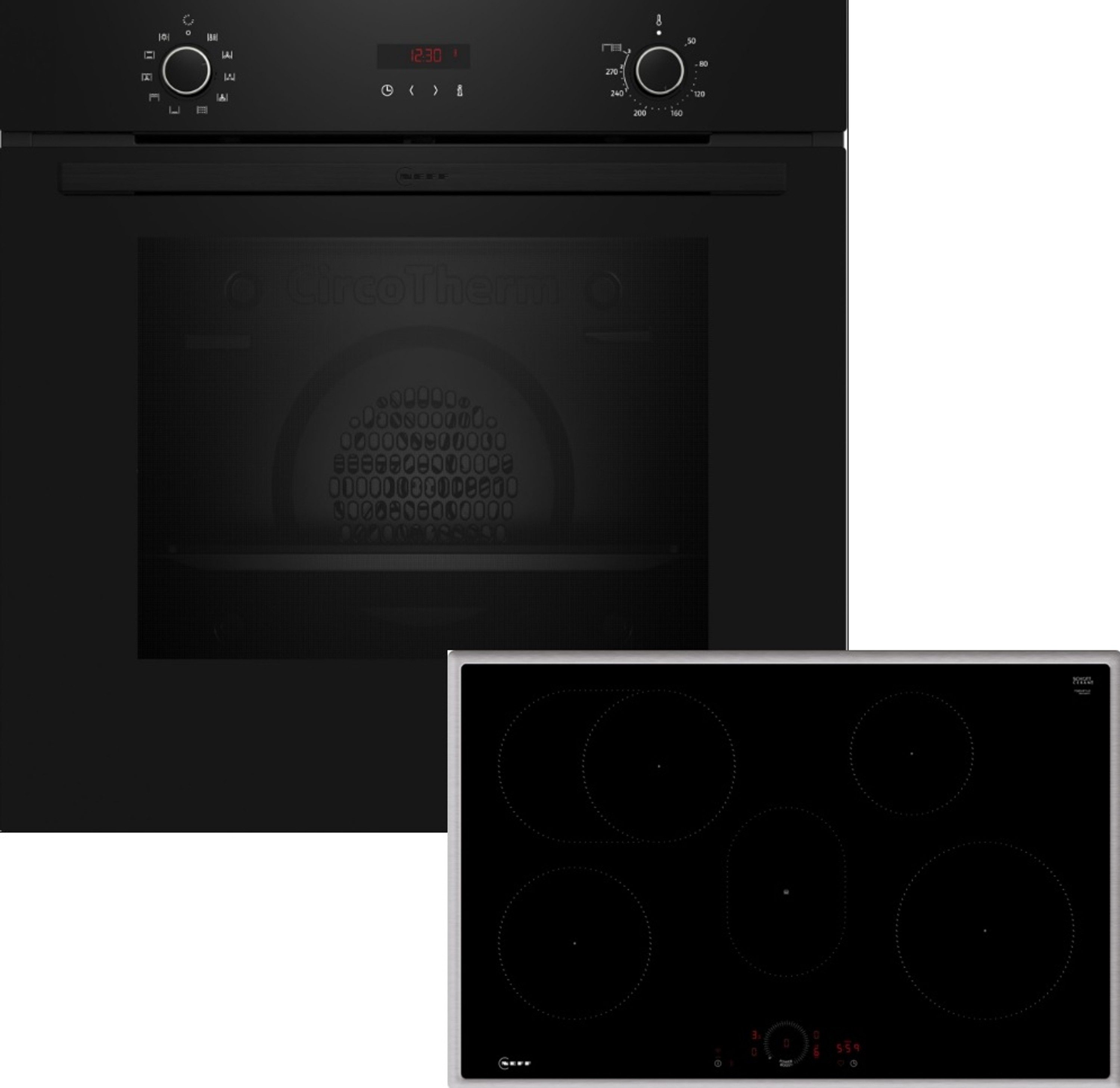 NEFF Backofen-Set N 30 B2CCG6AK3, mit nachrüstbar, Autostart, Halogenleuchte