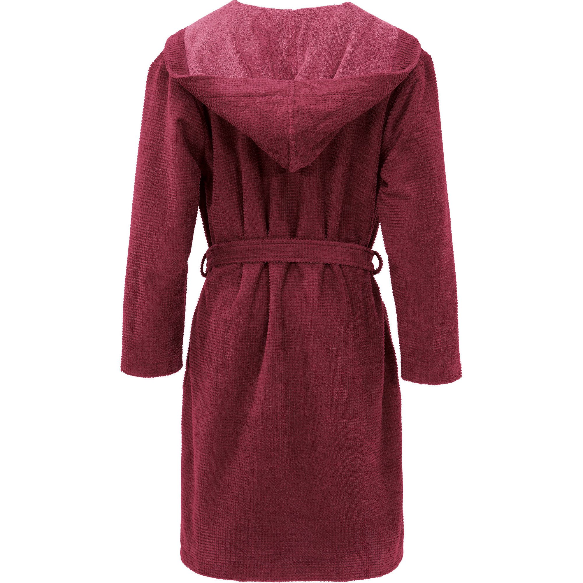 Erwin Müller Bademantel Unisex-Bademantel "Schwanau", Kurzform, mit Kapuze, default, Jacquard-Velours Uni