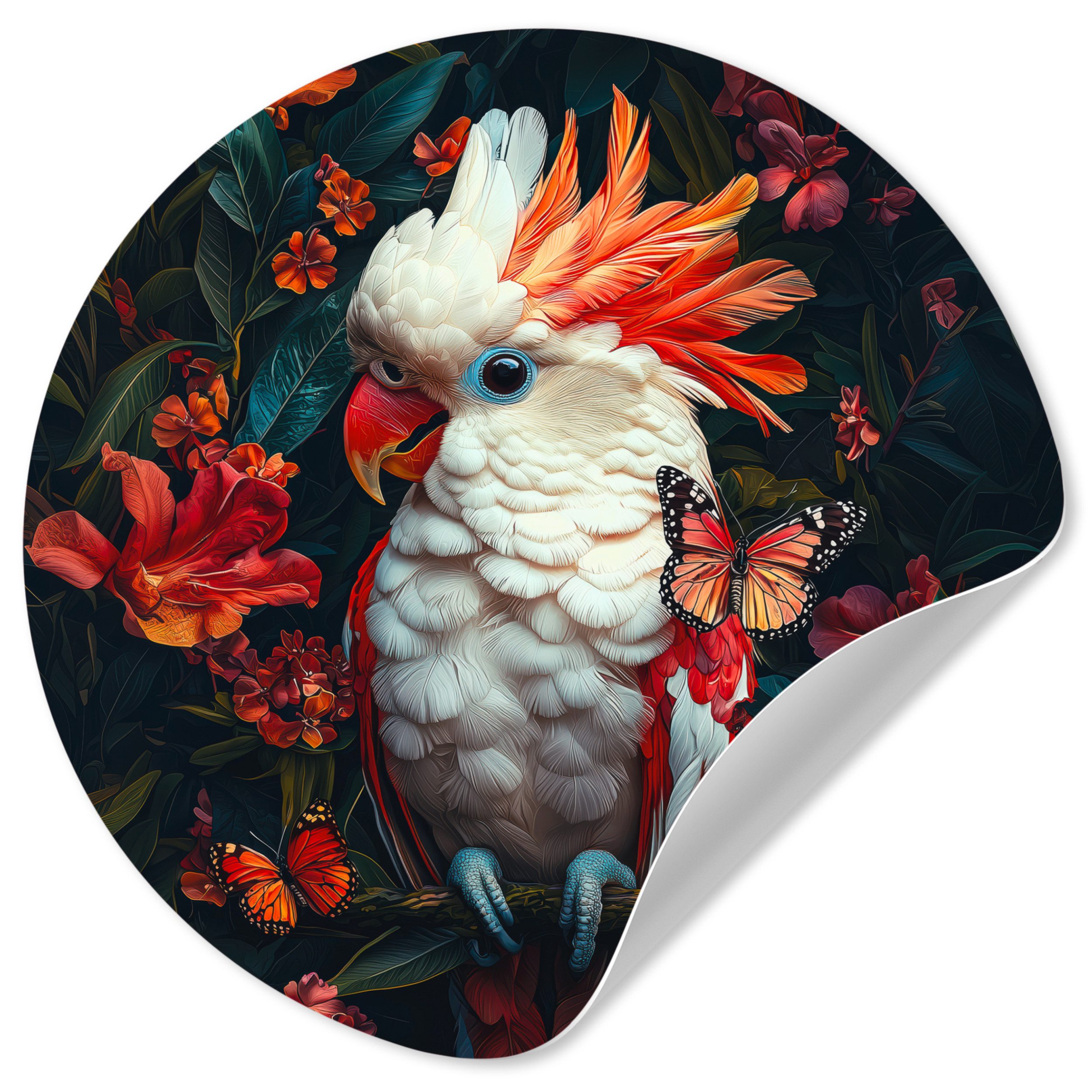 MuchoWow Wandsticker Kakadu - Schmetterlinge - günstig online kaufen