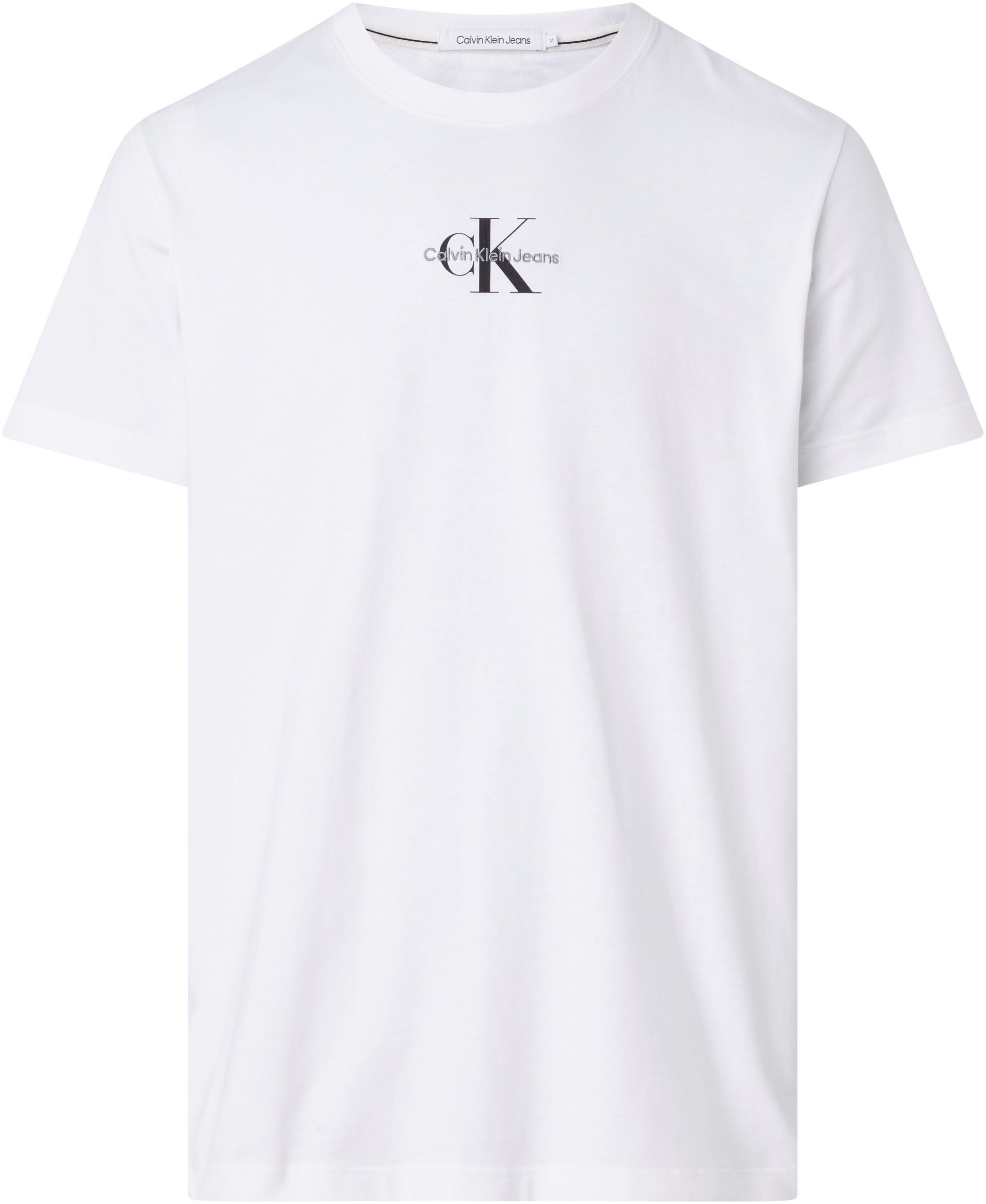 White Logoschriftzug REGULAR Jeans T-Shirt MONOLOGO Klein TEE Calvin mit Bright