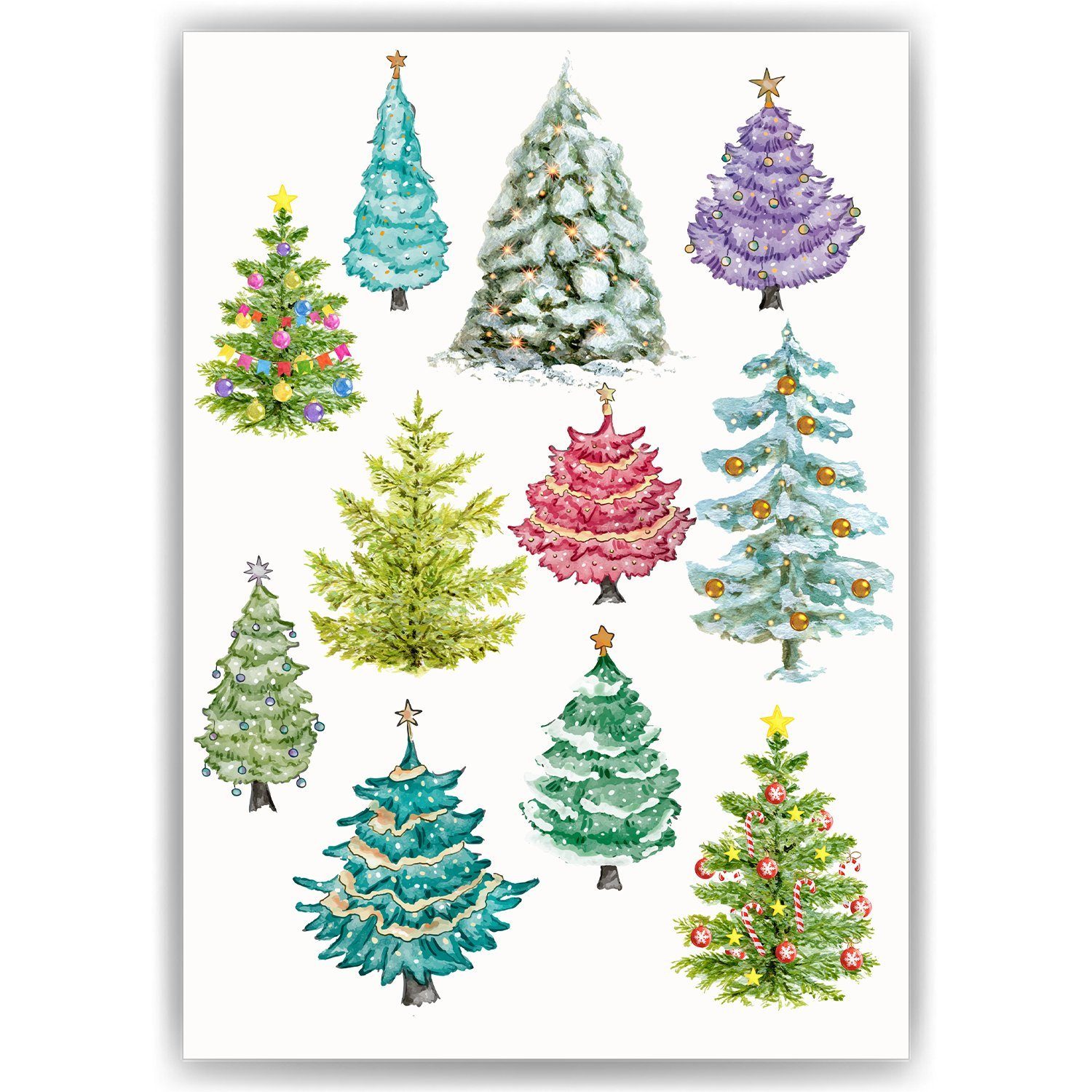Tigerlino Poster Weihnachtsbaum Weihnachtsbild Weihnachten Kunstdruck