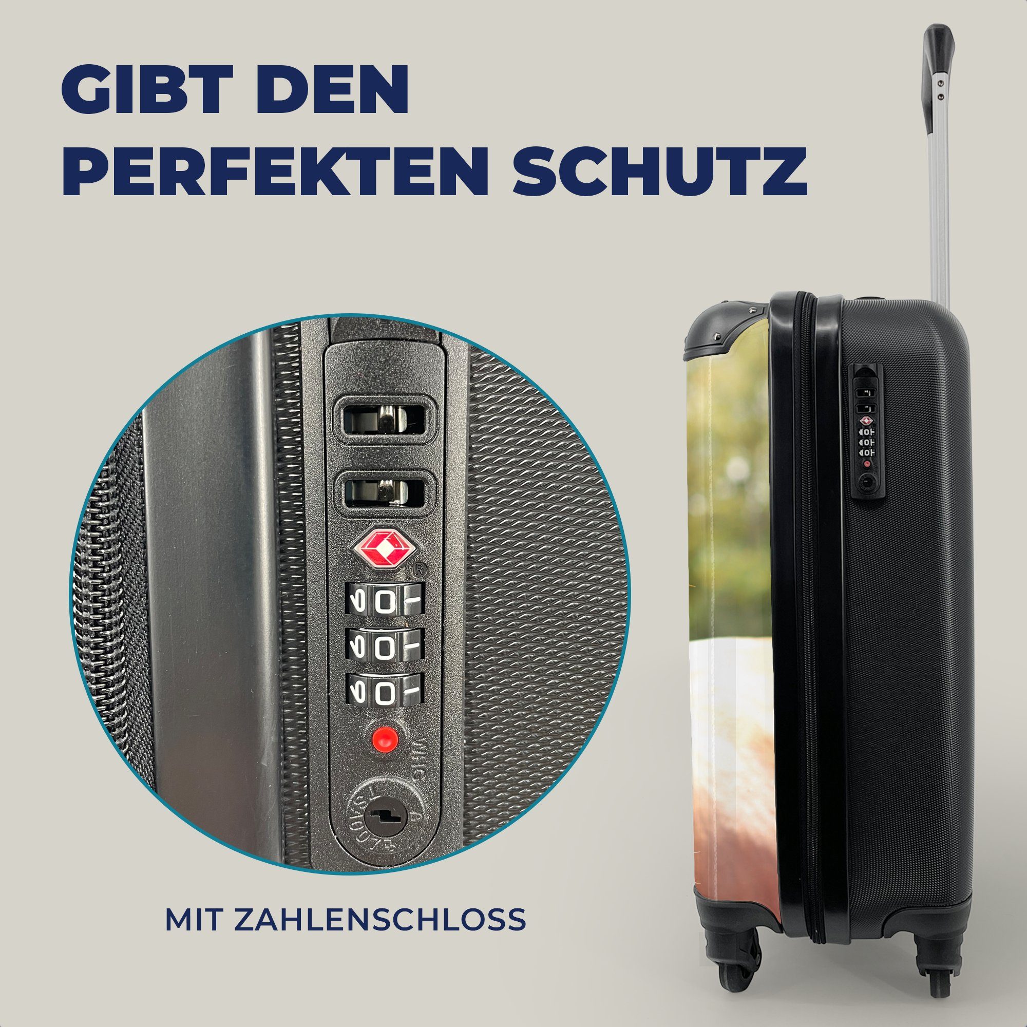 MuchoWow Handgepäckkoffer Pferd - Handgepäck Reisetasche Rollen, Ferien, für Kontur, Reisekoffer - 4 rollen, Trolley, Tier mit