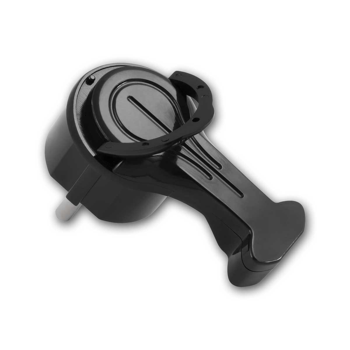 McPower Schuko-Stecker Schutzkontakt-Winkelstecker, extra flach, schwarz
