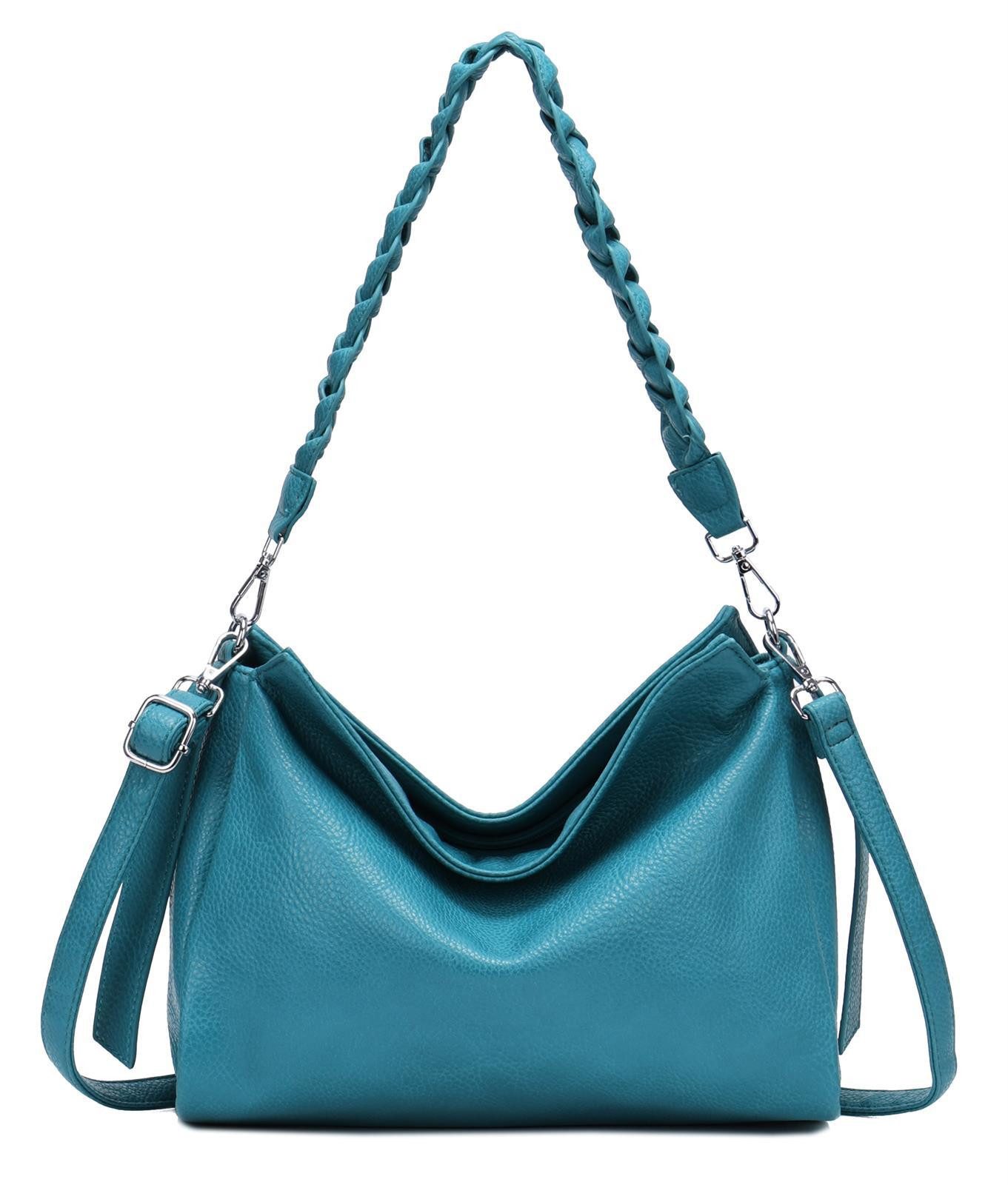 Schultertasche Damen Tasche Shopper FLECHTOPTIK Hobo Bag Umhängetasche Crossover
