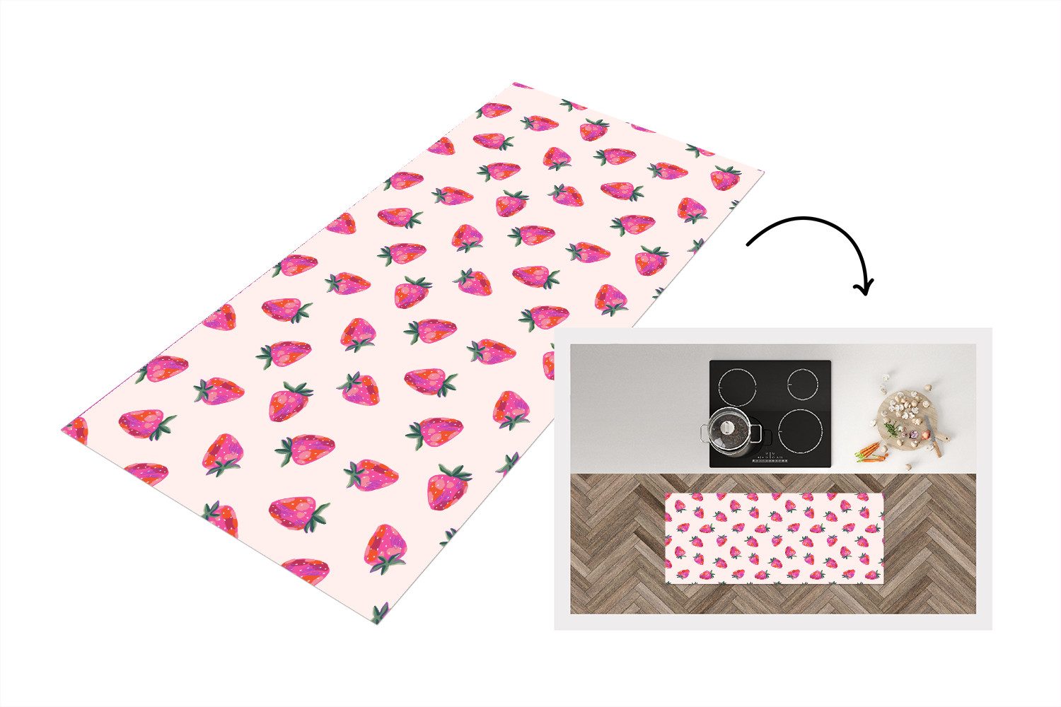 Erdbeeren - Rot - Rosa - Muster