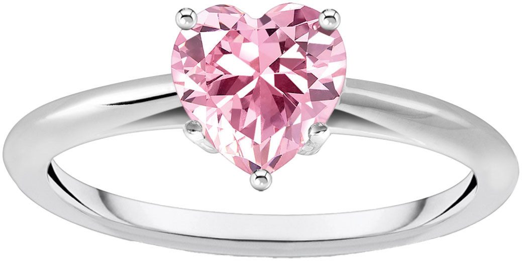 THOMAS SABO Fingerring Schmuck Silber 925 Ring in Herzform, TR2476-051-14, TR2476-051-9, mit Zirkonia (synth)