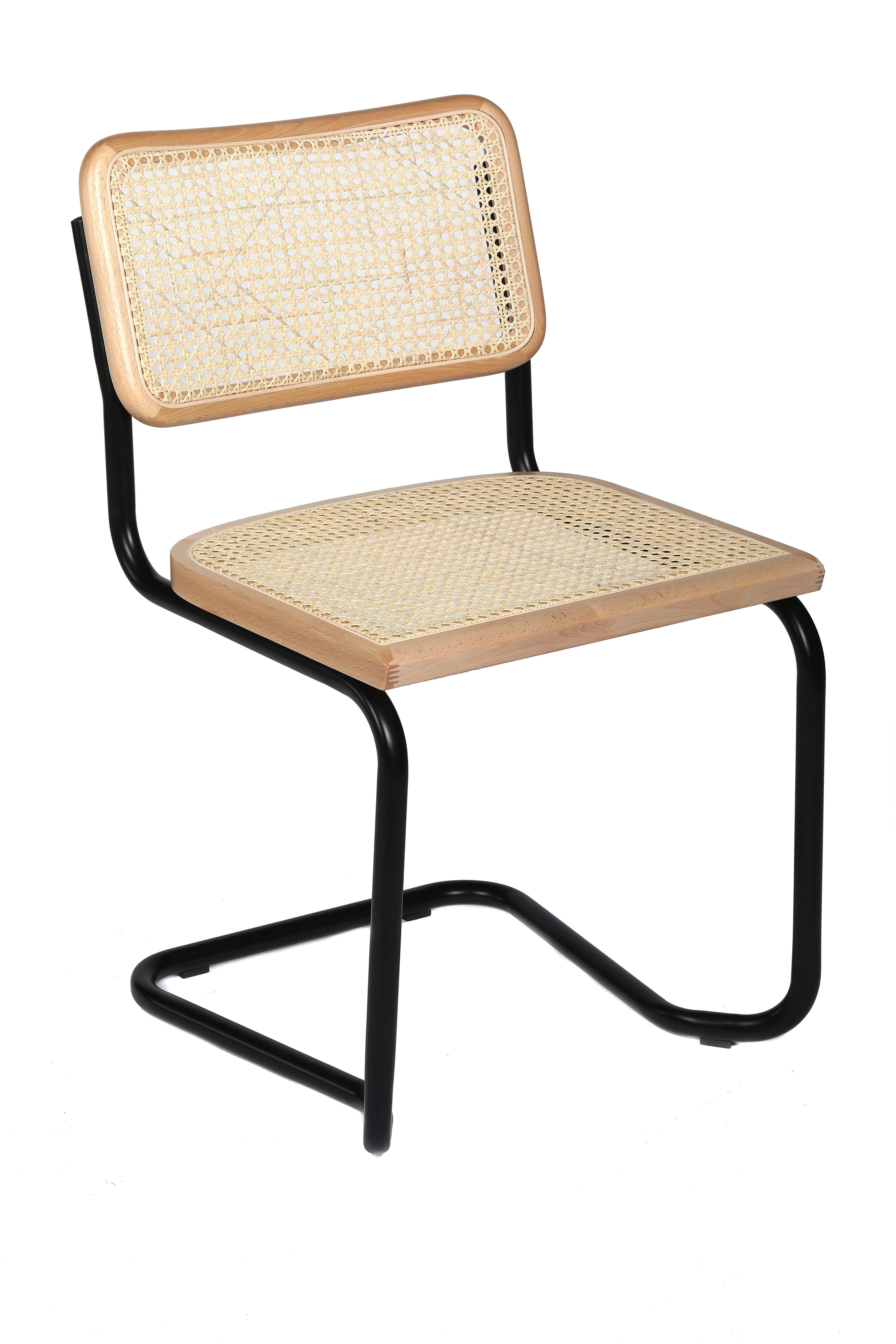 Freischwinger Moderner Schwingstuhl KADEN - Black Edition, schwarzer Wohnzimmerstuhl