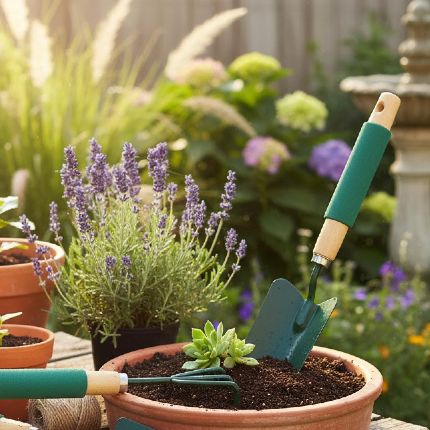 com-four Gartenpflege-Set Gartengeräte-Set