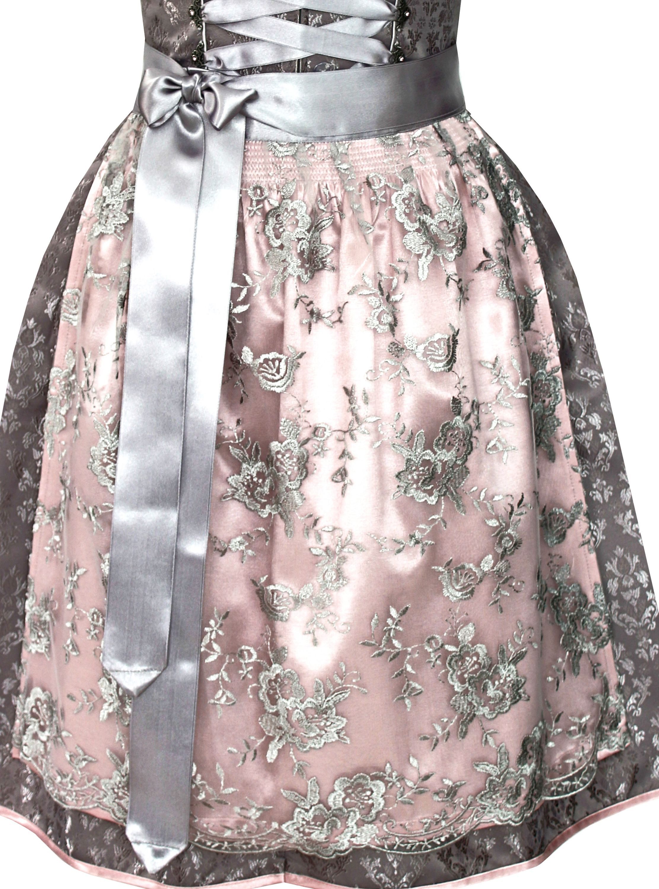 Alpenmärchen Dirndl Dirndl Anni in grau und rosa - ALM903