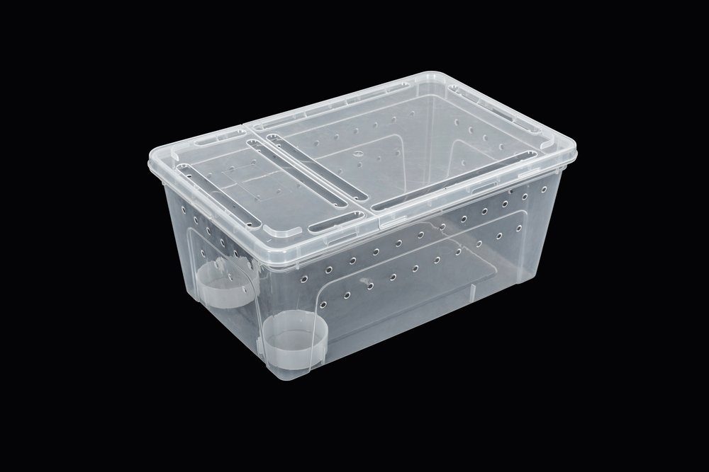 M&S Reptilien Terrarium ReptiZoo Kunststoffterrarium inkl. kleiner Wasserschale schwarz - extr