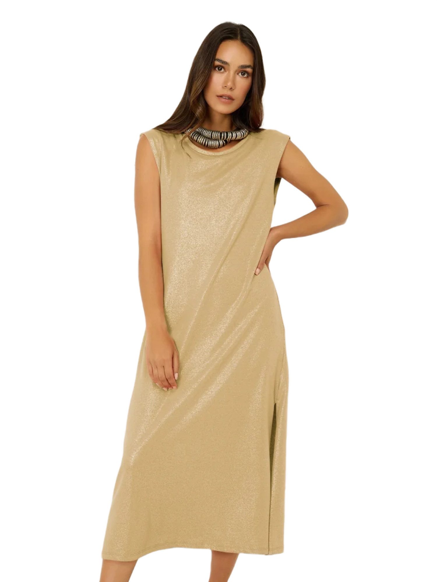 Midikleid Ärmelloses Kleid mit Schlitz