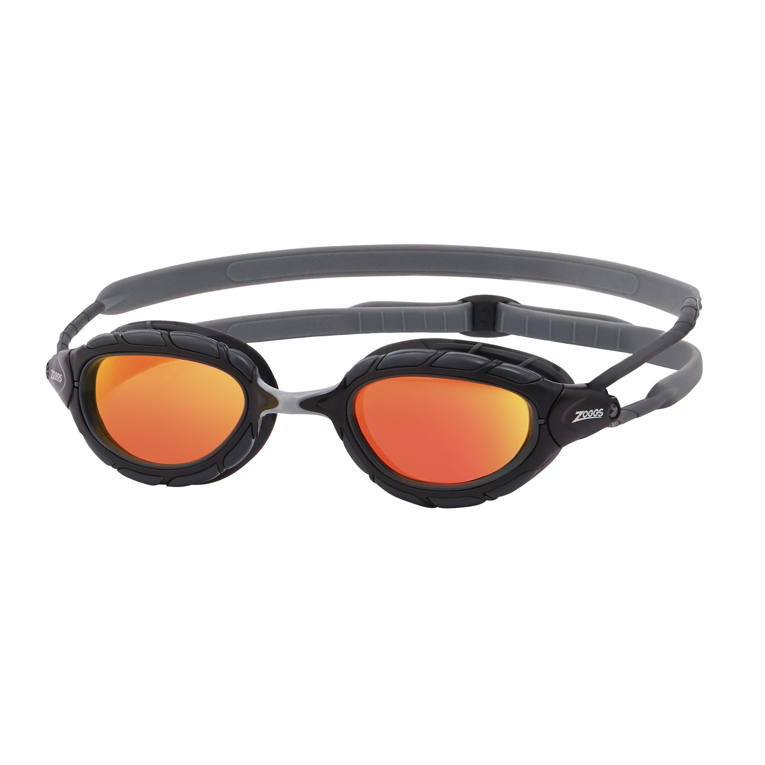 Zoggs Schwimmbrille Predator Titanium GREY BLACK MIRROR ORANGE - REGULAR