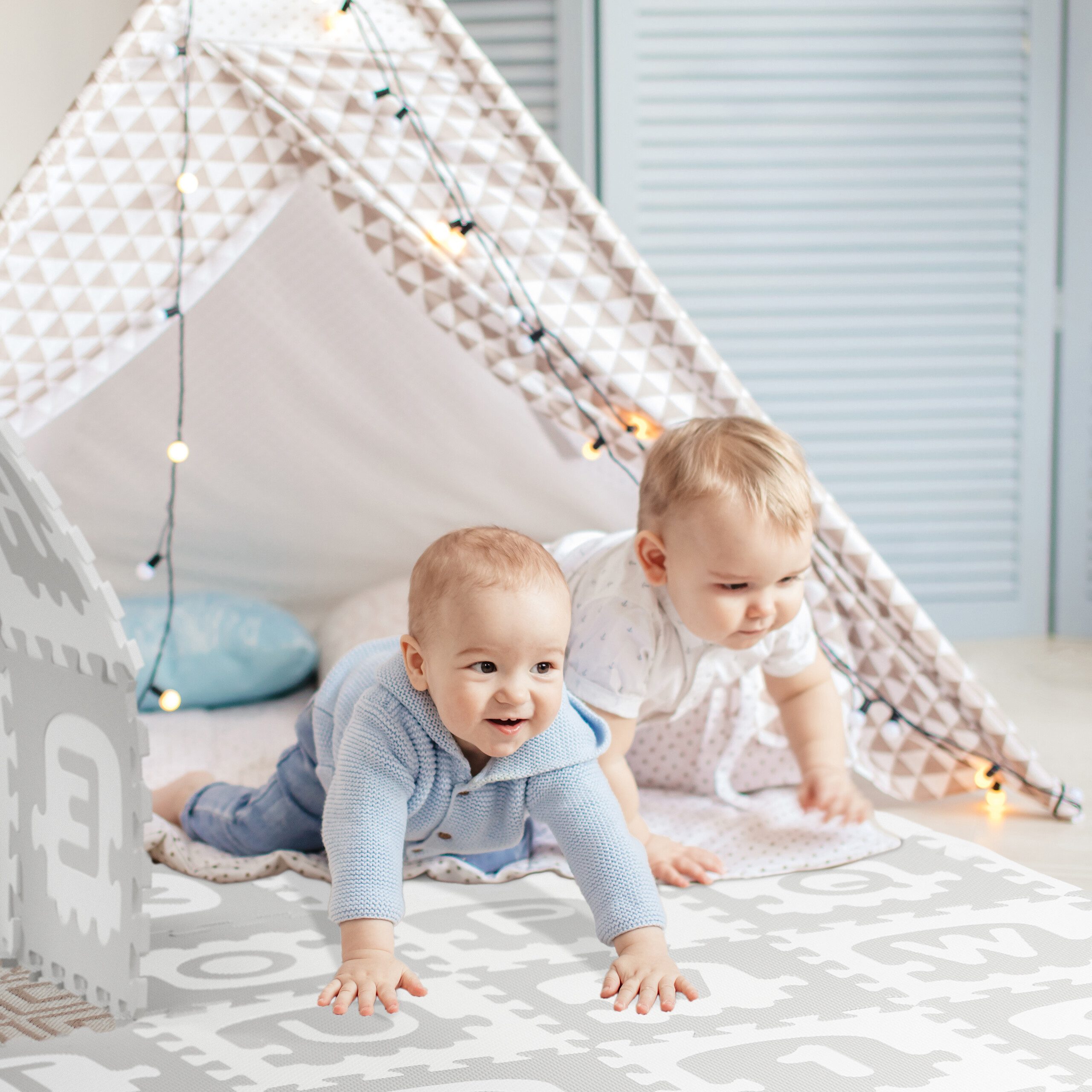 relaxdays Spielmatte Puzzlematte ABC und Zahlen (36-St)