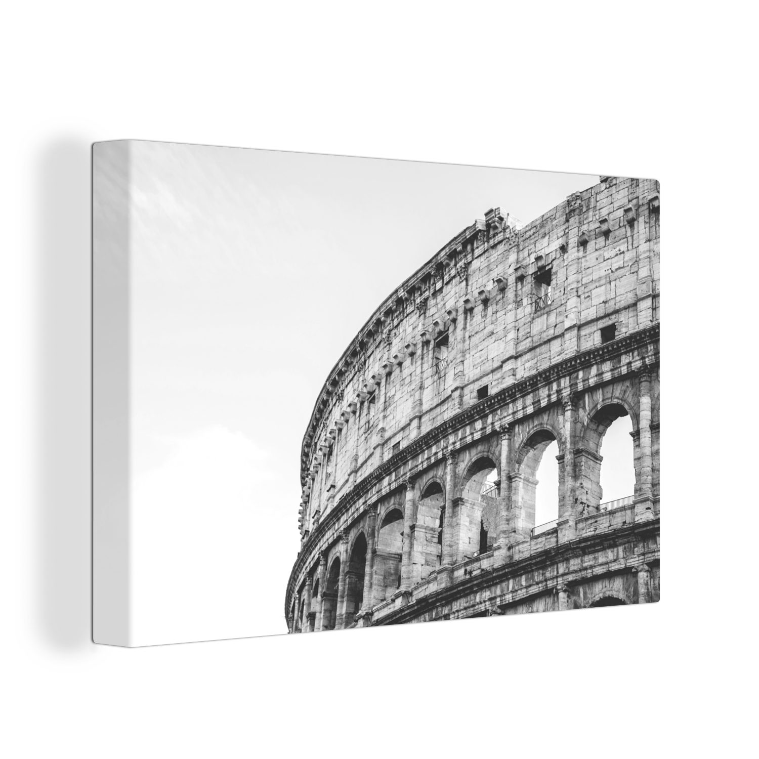 cm Wanddeko, Rom - und Leinwandbilder, in 30x20 Wandbild weiß, Kolosseum St), schwarz Aufhängefertig, OneMillionCanvasses® Leinwandbild (1