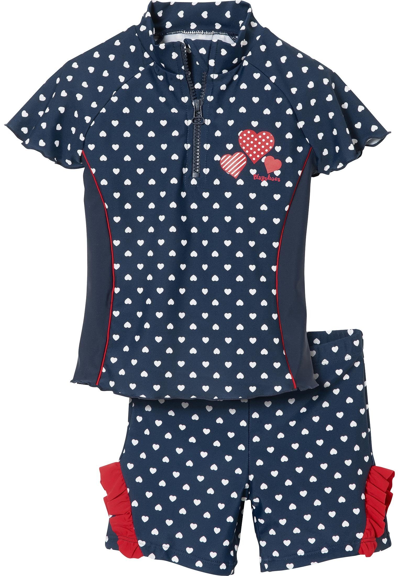 Playshoes Badeanzug Playshoes UV-Schutz Bade-Set Herzchen