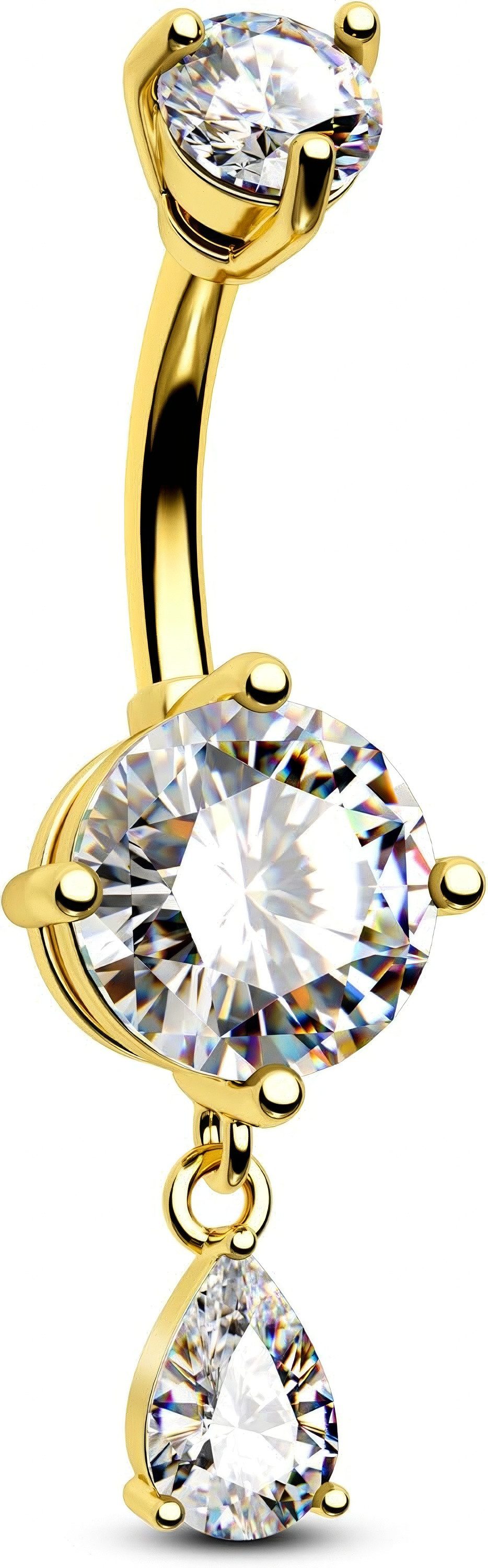 Jumpeak Bauchnabelpiercing-Set Damen-Bauchnabelring, 14K Gold, im Labor gezüchteter Diamant, 0.8CT,d vs1 3ex,geschenk ideen für frau,Geburtstagsgeschenk