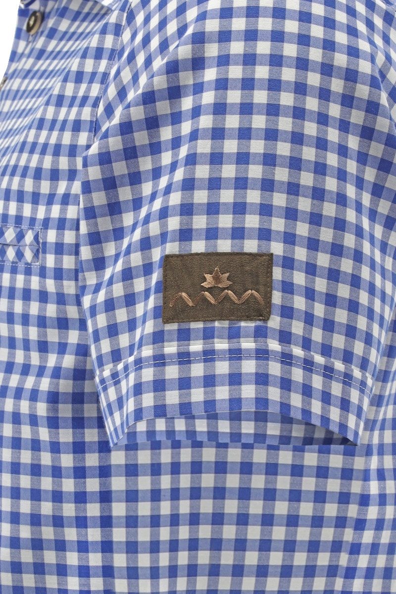 Orbis Textil GmbH & Co. KG Trachtenhemd Trachtenhemd - ADELMO - mittelblau, mittelrot – Bild 3 von 4