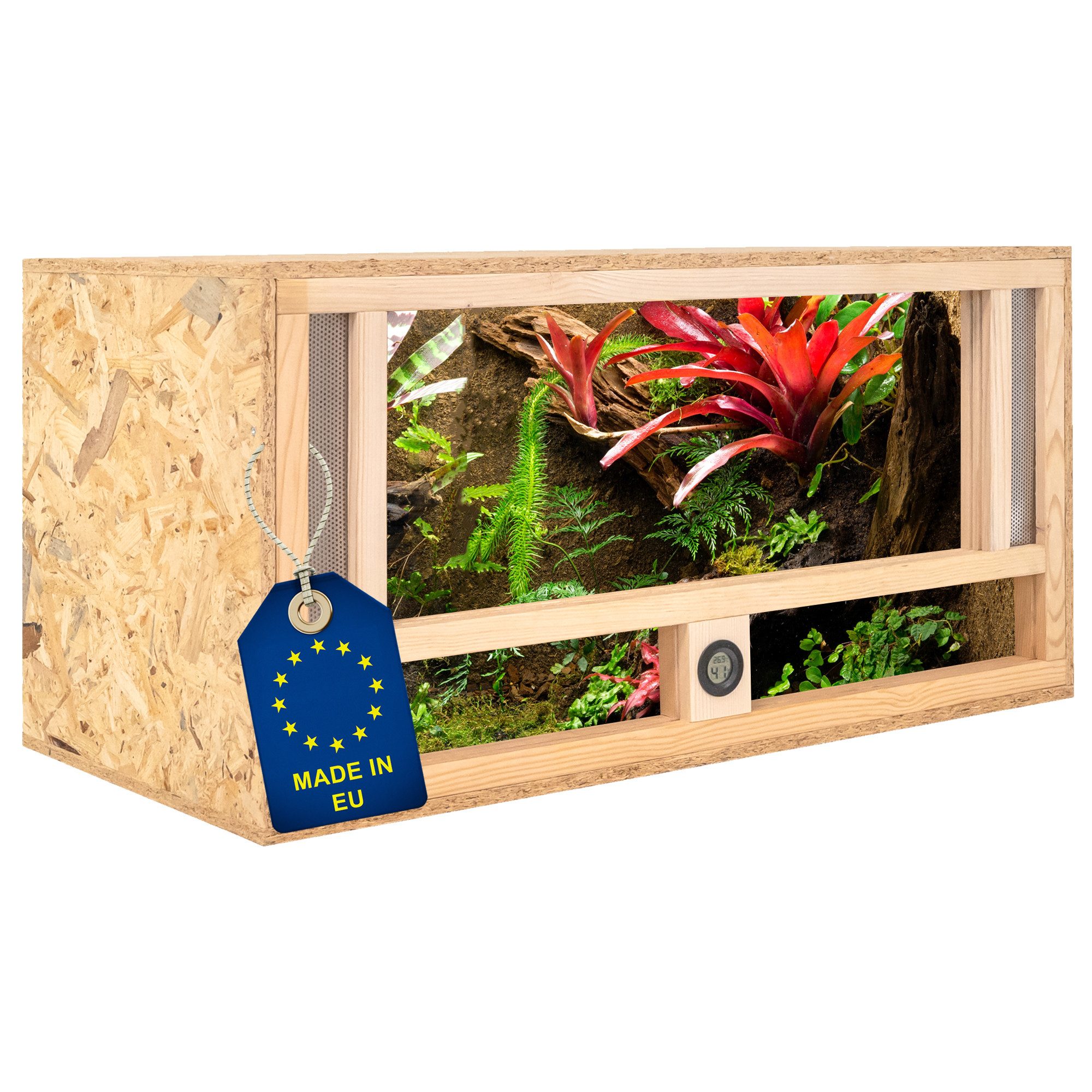 Terrarium Holz Terrarium 80х40х40 mit Frontbelüftung & Integriertem Hygrometer