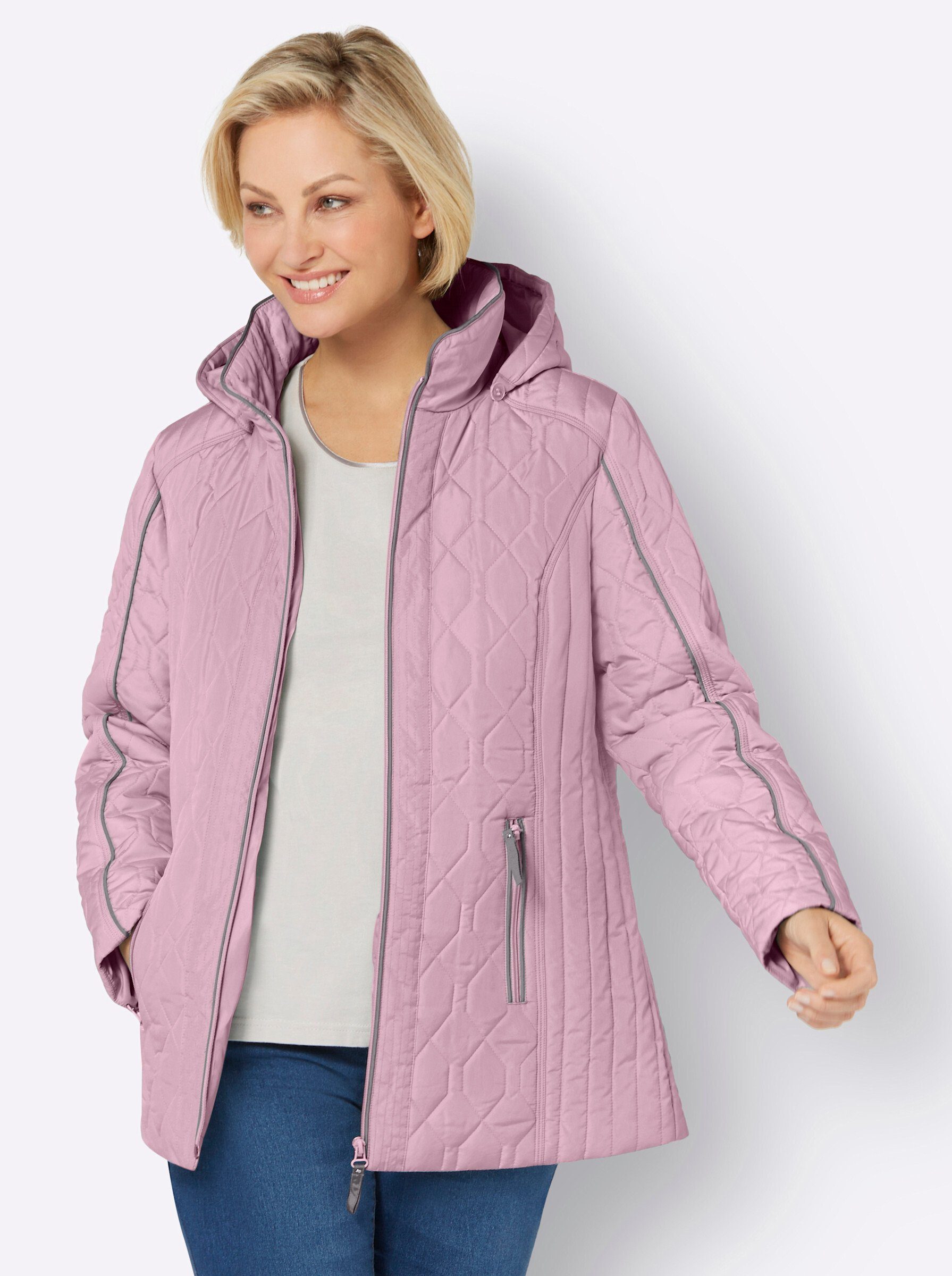 Sieh an! Allwetterjacke Steppjacke, Mit abnehmbarer Kapuze