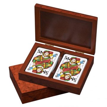 Philos Spiel, Romme-Karten - in Kartenbox - Designfurnieroptik Wurzelholz