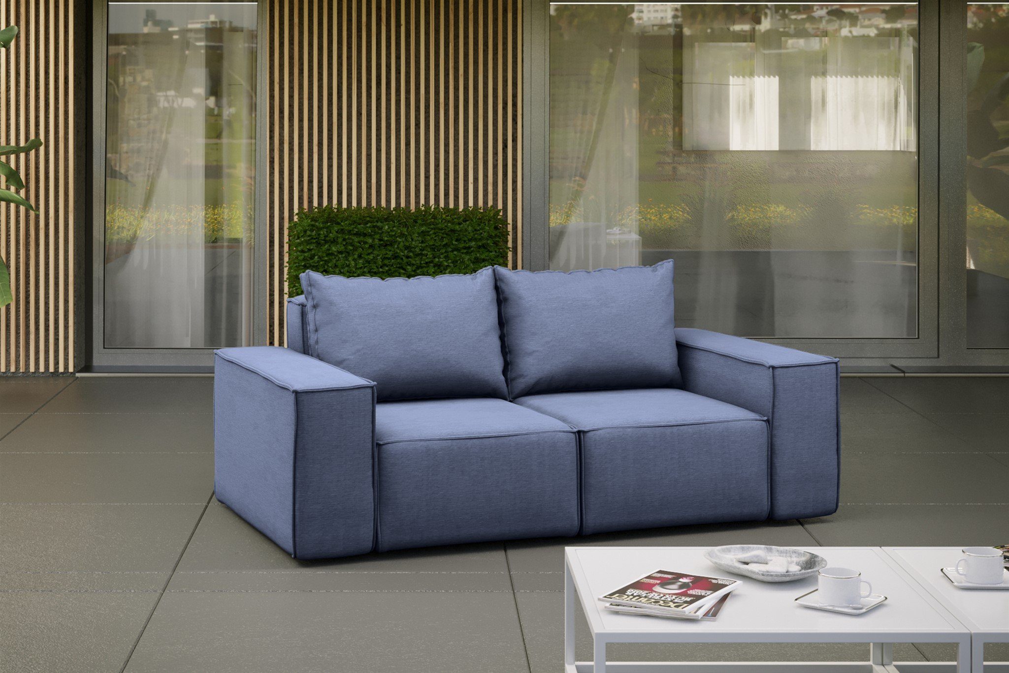 Fun Möbel Loungesofa Gartenmöbel Sofa 2-Sitzer GARDENT, wetterfester Stoff NXL
