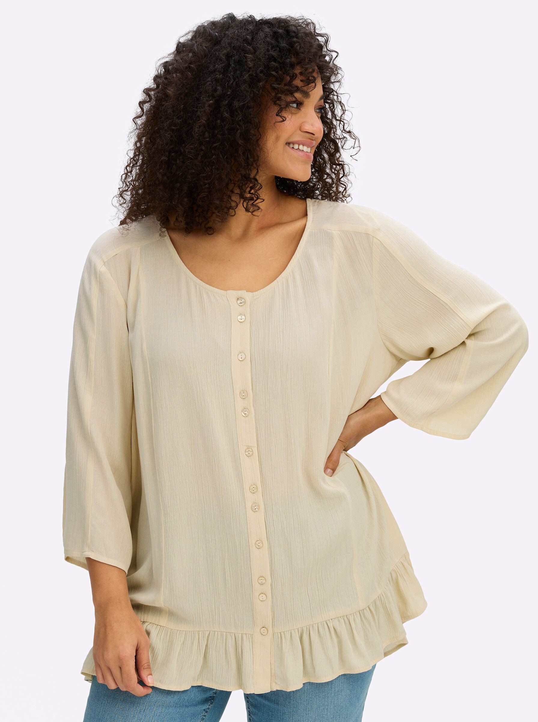 Sheego Klassische Bluse Bluse 3/4-Arm
