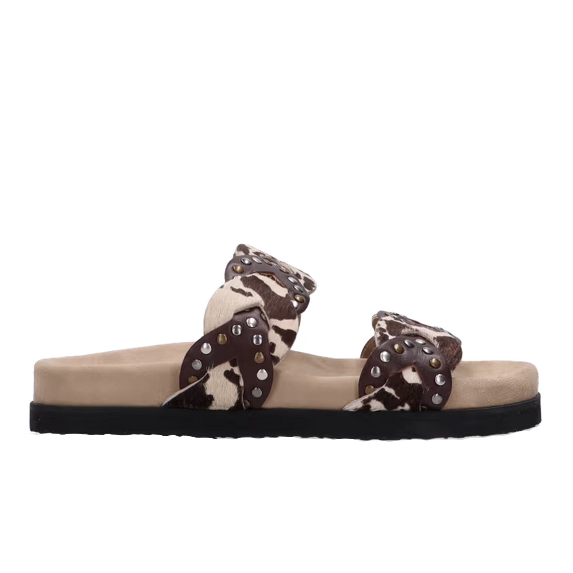 Maruti Evie Hairon Cow Riemchensandale