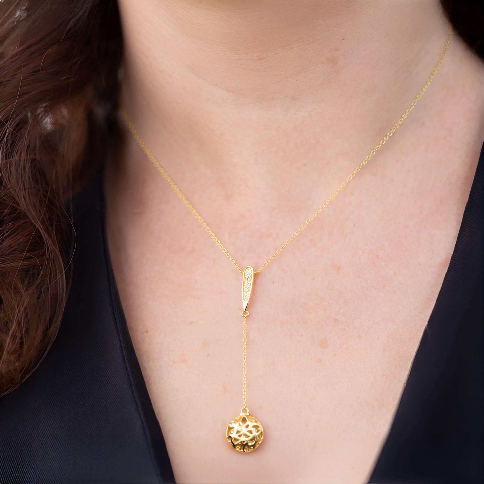 Cavill Goldkette Champagner-Diamant-Gold-Halskette, 375 Gelbgold (1-tlg)