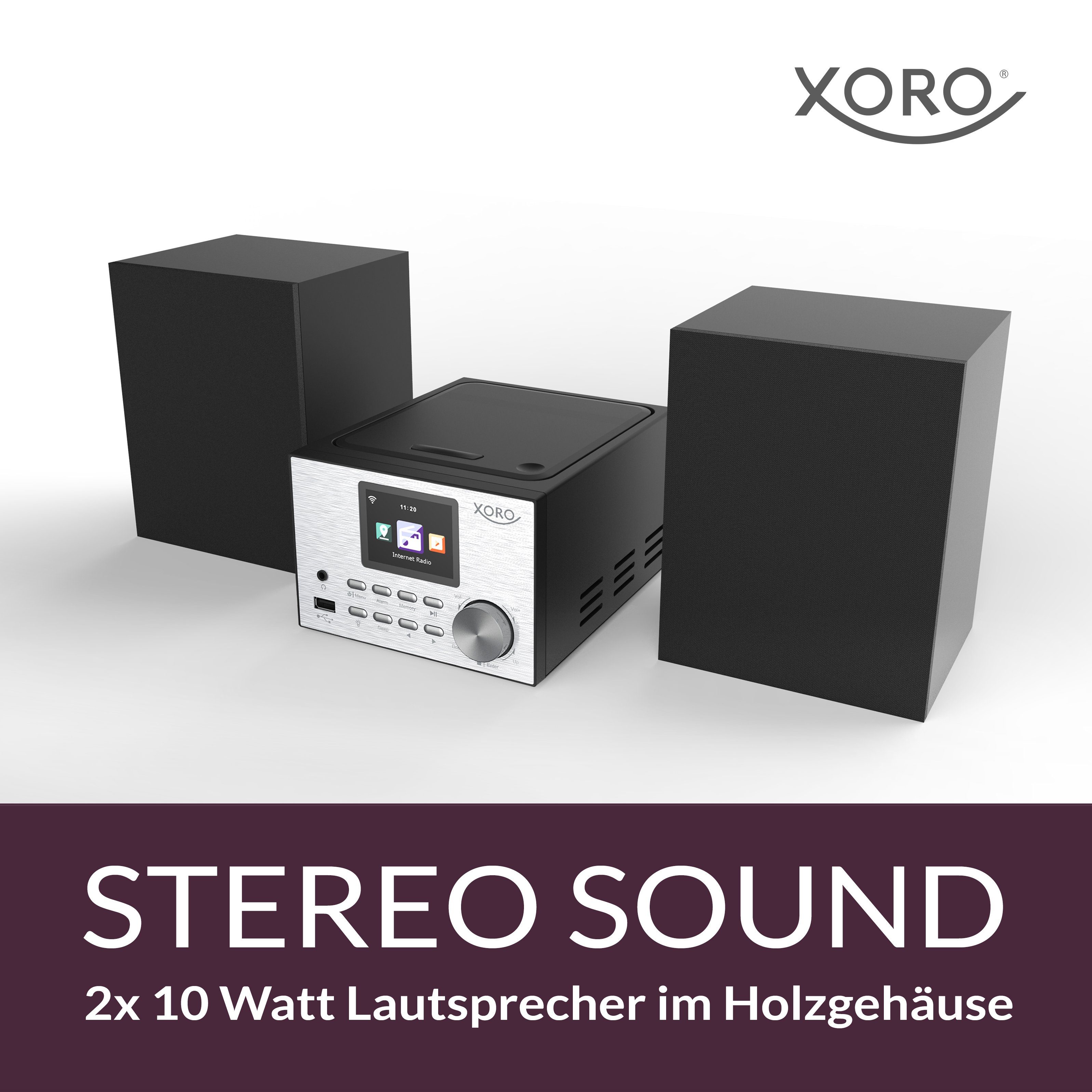 Xoro HMT 500 PRO V2 Internet-/DAB+ Radio, CD Player, Fernbedienung, Mikro Stereoanlage