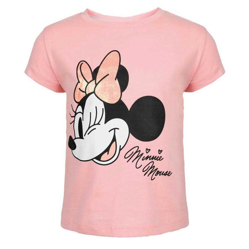 bis T-Shirt 100% Mädchen 128, Mouse Minnie Kinder Print-Shirt baumwolle 92 Gr. Disney