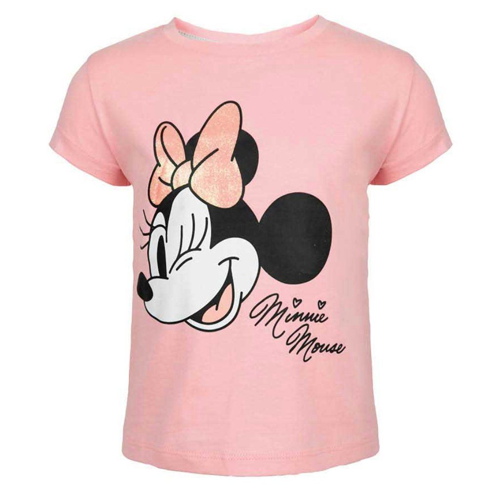 128, Mouse 100% Kinder baumwolle Print-Shirt Minnie 92 Gr. Mädchen T-Shirt Disney bis